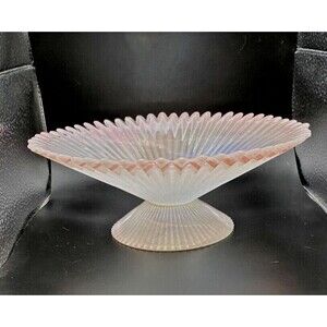 RARE Vintage 2pc Lavorazione Arte Murano Italy Hand Blown Glass Dish Bowl Pastel